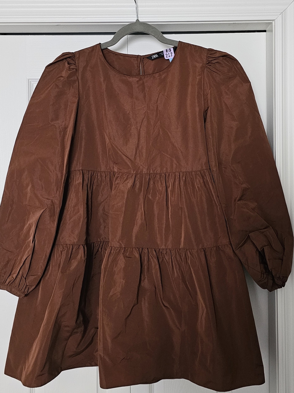 Zara Brown Satin-Look Blouse